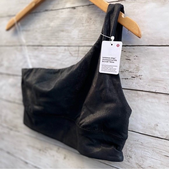 NEW Size 8 Lululemon Align Asymmetrical Ribbed Bra Light Support A/B Cup Shine - Picture 4 of 11